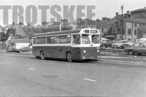 35mm Black and White Negative Chesterfield Transport AEC Re 40 DNU40C at Chesterfield in 1978