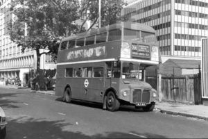35mm Black and White Negative London Transport AEC Routemaster RM815 WLT815 at Hammersmith in 1978