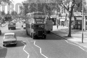 35mm Black and White Negative London Transport AEC Regent III RT1850 KYY716 at Hammersmith in 1978