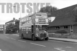 35mm Black and White Negative London Transport AEC Routemaster RM1568 568CLT at Hammersmith in 1978