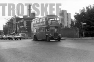 35mm Black and White Negative London Transport AEC Regent III RT4779 OLD566 at Kew Bridge in 1978