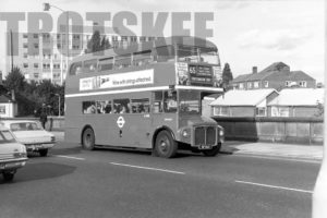 35mm Black and White Negative London Transport AEC Routemaster RM1057 57CLT at Kew Bridge in 1978