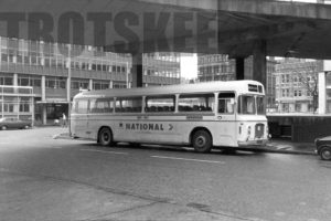 35mm Black and White Negative Crosville Bristol RELH6G CRG495 5457FM at Manchester in 1978