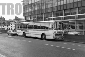 35mm Black and White Negative Ribble Leyland PSU3B/4R  1033 XTF807L at Manchester in 1978