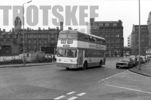 35mm Black and White Negative Greater Manchester PTE Leyland PDR1/2 3809 END809D at Manchester in 1978
