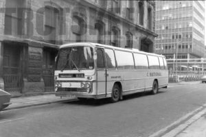 35mm Black and White Negative Midland Red Leyland PSU3B/4R 197 HHA197L at Manchester in 1979