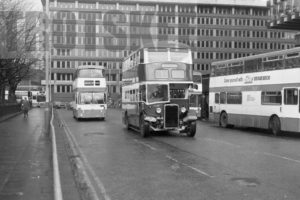 35mm Black and White Negative Greater Manchester PTE Cy DD42/8S 2150 JND791 at Manchester in 1978