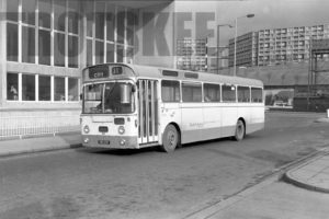 35mm Black and White Negative South Yorkshire Transport AEC Swift 49 TWE129F at Sheffield in 1979