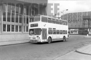 35mm Black and White Negative South Yorkshire Transport Leyland AN68/1R 302 UWA302L at Sheffield in 1979