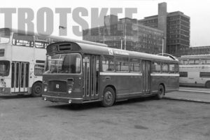 35mm Black and White Negative Lincolnshire Bristol RELL6G 1221 NFE650J at Sheffield in 1979