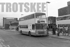 35mm Black and White Negative South Yorkshire Transport Dennis DO 522 SHE722S at Sheffield in 1979