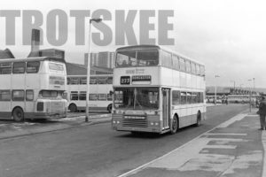 35mm Black and White Negative South Yorkshire Transport Dennis DO 522 SHE722S at Sheffield in 1979