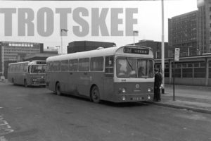 35mm Black and White Negative West Yorkshire PTE AEC Swift 1069 AUB169J at Sheffield in 1979