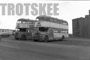 35mm Black and White Negative Greater Manchester PTE Leyland PD3A/2 3243 HJP11 at Wigan in 1979