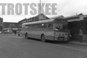 35mm Black and White Negative Lancashire United Leyland PSU3C/4R 447 MTE15R at Wigan in 1979