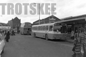 35mm Black and White Negative Greater Manchester PTE Scania  BR111MH 1348 TXJ521K at Wigan in 1979