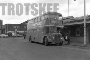 35mm Black and White Negative Lancashire United Guy Arab V 6LW 166 JTD300B at Wigan in 1979