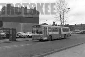 35mm Black and White Negative Greater Manchester PTE Scania  BR111MH 1348 TXJ521K at Wigan in 1979