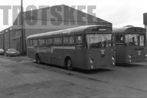35mm Black and White Negative Ribble Leyland PSU3/1R 595 ARN595C at Wigan in 1979