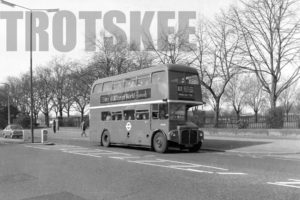 35mm Black and White Negative London Transport AEC Routemaster RM193 VLT193 at Barking in 1979