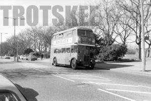 35mm Black and White Negative London Transport AEC Regent III RT3251 LLU610 at Barking in 1979