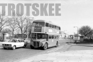 35mm Black and White Negative London Transport AEC Routemaster RM129 VLT129 at Barking in 1979