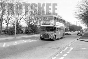 35mm Black and White Negative London Transport AEC Routemaster RML2550 JJD550D at Barking in 1979