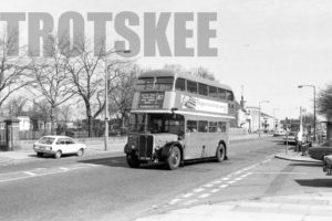 35mm Black and White Negative London Transport AEC Regent III RT4633 NXP886 at Barking in 1979
