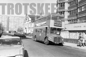 35mm Black and White Negative London Transport AEC Routemaster RM414 WLT414 at Barking in 1979