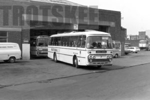 35mm Black and White Negative Midland Red Leyland PSU3A/4R 6244 WHA244H at Sheffield in 1979
