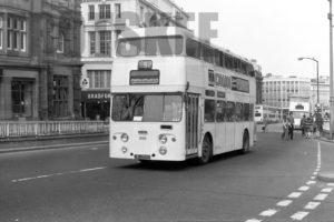35mm Black and White Negative Sheffield JOC Leyland PDR1/2 200 JWJ200D at Sheffield in 1979