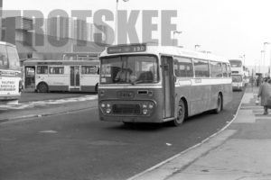 35mm Black and White Negative Yorkshire Traction Leyland PSU3A/4R 227 RHE227G at Sheffield in 1979