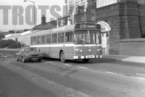 35mm Black and White Negative Yorkshire Traction Leyland 11351A/1R 437 SWE437S at Sheffield in 1979