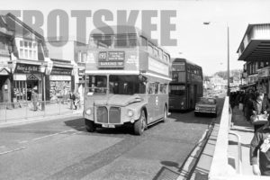 35mm Black and White Negative London Transport AEC Routemaster RM370 WLT370 at Barking in 1979
