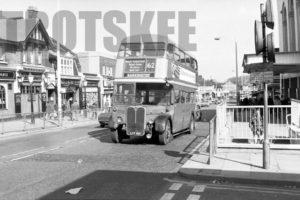 35mm Black and White Negative London Transport AEC Regent III RT2541 LYF190 at Barking in 1979