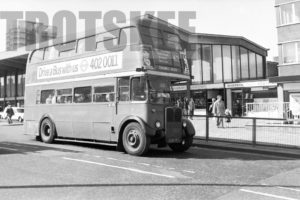 35mm Black and White Negative London Transport AEC Regent III RT3254 LLU613 at Barking in 1979