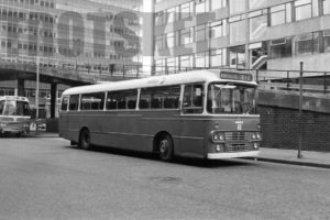 35mm Black and White Negative Ribble Leyland PSU3A/4R 1069 NJA312G at Manchester in 1979