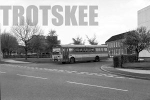 35mm Black and White Negative Lancashire United Leyland PSU3C/4R 452 MTE20R at Swinton in 1979