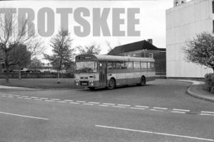 35mm Black and White Negative Lancashire United Leyland PSU3C/4R 452 MTE20R at Swinton in 1979