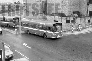 35mm Black and White Negative Yorkshire Traction Leyland National 11351/1R 374 GUB182N at Halifax in 1979