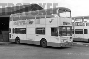 35mm Black and White Negative South Yorkshire Transport Daimler CRG6LX 1409 PET209J at  in 1979