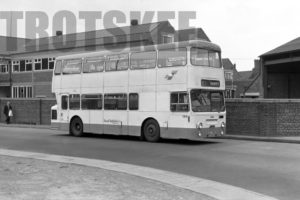 35mm Black and White Negative South Yorkshire Transport Daimler CRG6LX 1308 OET108M at  in 1979