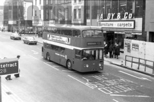 35mm Black and White Negative Yorkshire Traction Dr CRG6LXB 642 NHE42F at Barnsley in 1978
