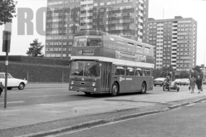 35mm Black and White Negative East Yorkshire Leyland AN68/1R 954 PAT954M at  in 1979
