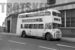 35mm Black and White Negative Blackpool Corporation Leyland PD3A/1 398 CFR598C at  in 1979