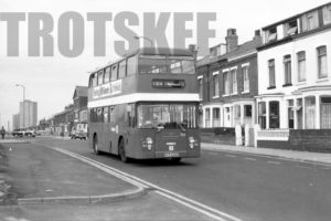 35mm Black and White Negative Ribble Leyland AN68/1R 1424 RFR424P at  in 1979