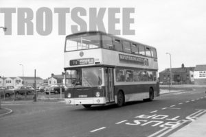 35mm Black and White Negative Blackpool Corporation Leyland AN68A/2R 305 CBV305S at  in 1979