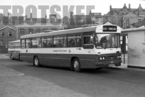 35mm Black and White Negative Lancaster City Council Leyland PSU3E/2R 152 NCW152T at  in 1979