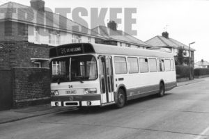 35mm Black and White Negative Halton Leyland National 11351A/1R 24 BTB24T at  in 1979