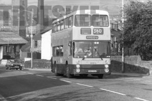 35mm Black and White Negative Greater Manchester PTE Leyland AN68B/1R 8512 SND512X at  in 1979